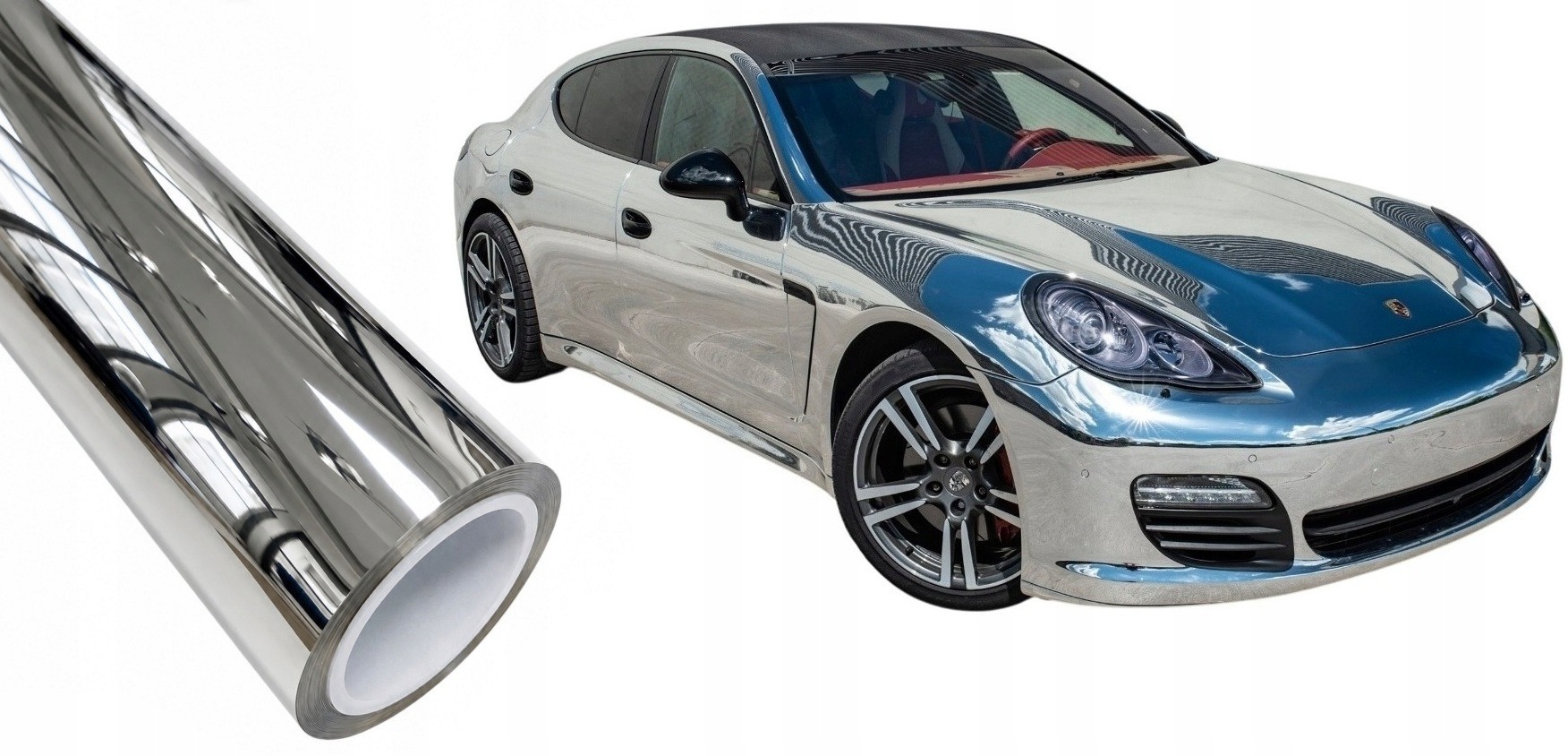 Fólie Crystal Pet Chrom Stříbrná 200 cm * 152 cm Chromovaná Automobilová Dýha