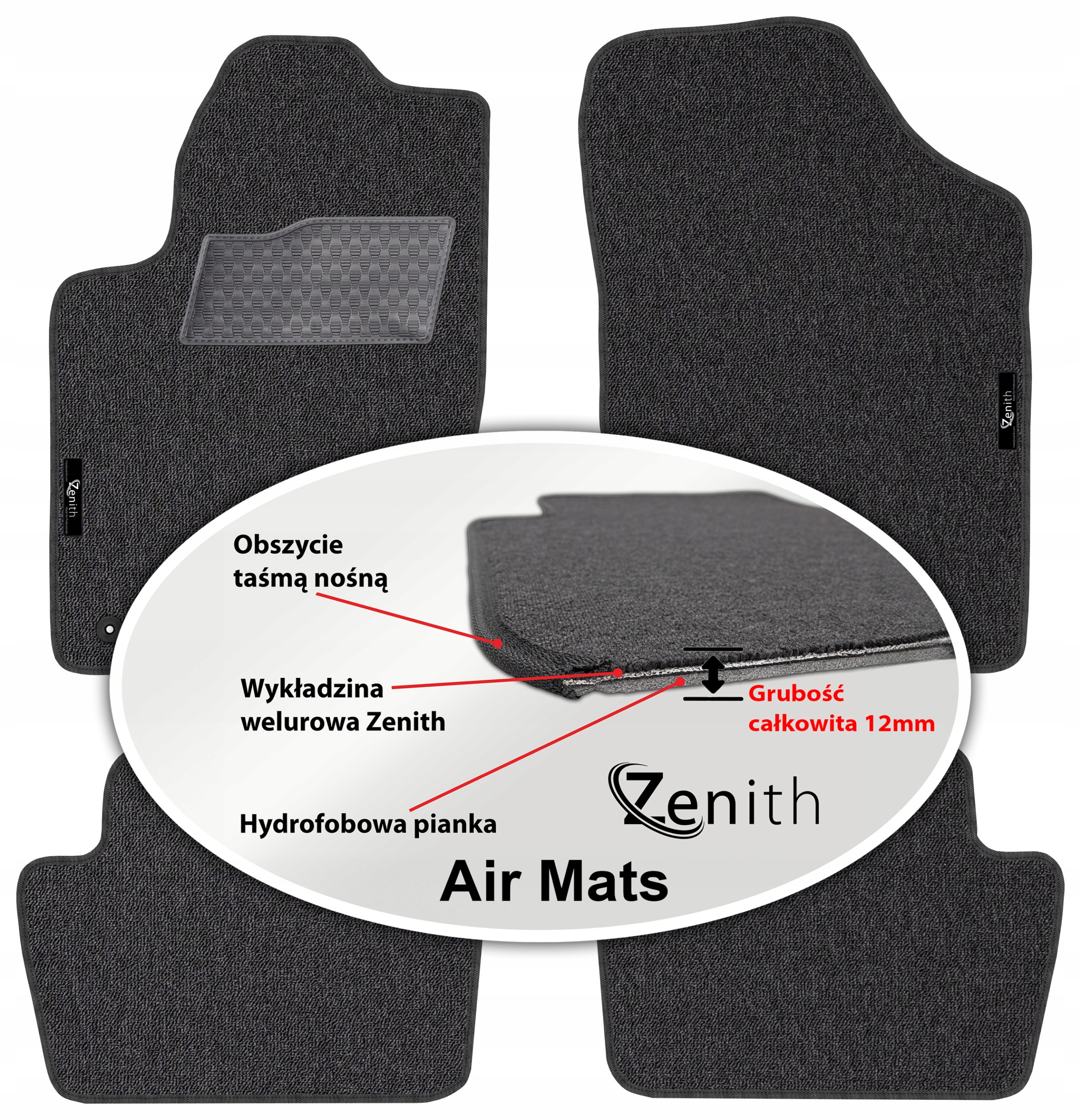 Citroen C4 I 2004-2010 Velúrové koberčeky do auta Zenith Air Mats
