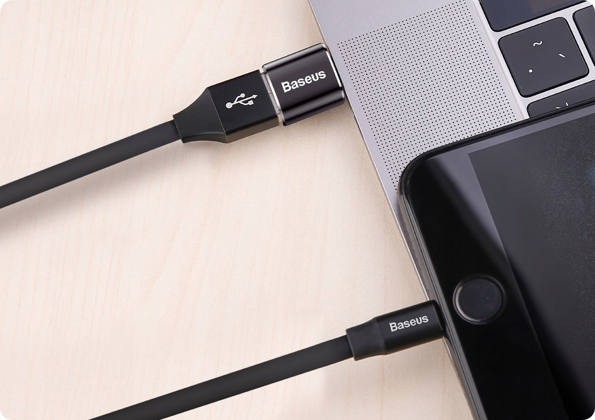 BASEUS MINI ADAPTER PRZEJŚCIÓWKA USB NA USB-C 2.4A OTG DO TELEFONU LAPTOPA Stan opakowania oryginalne