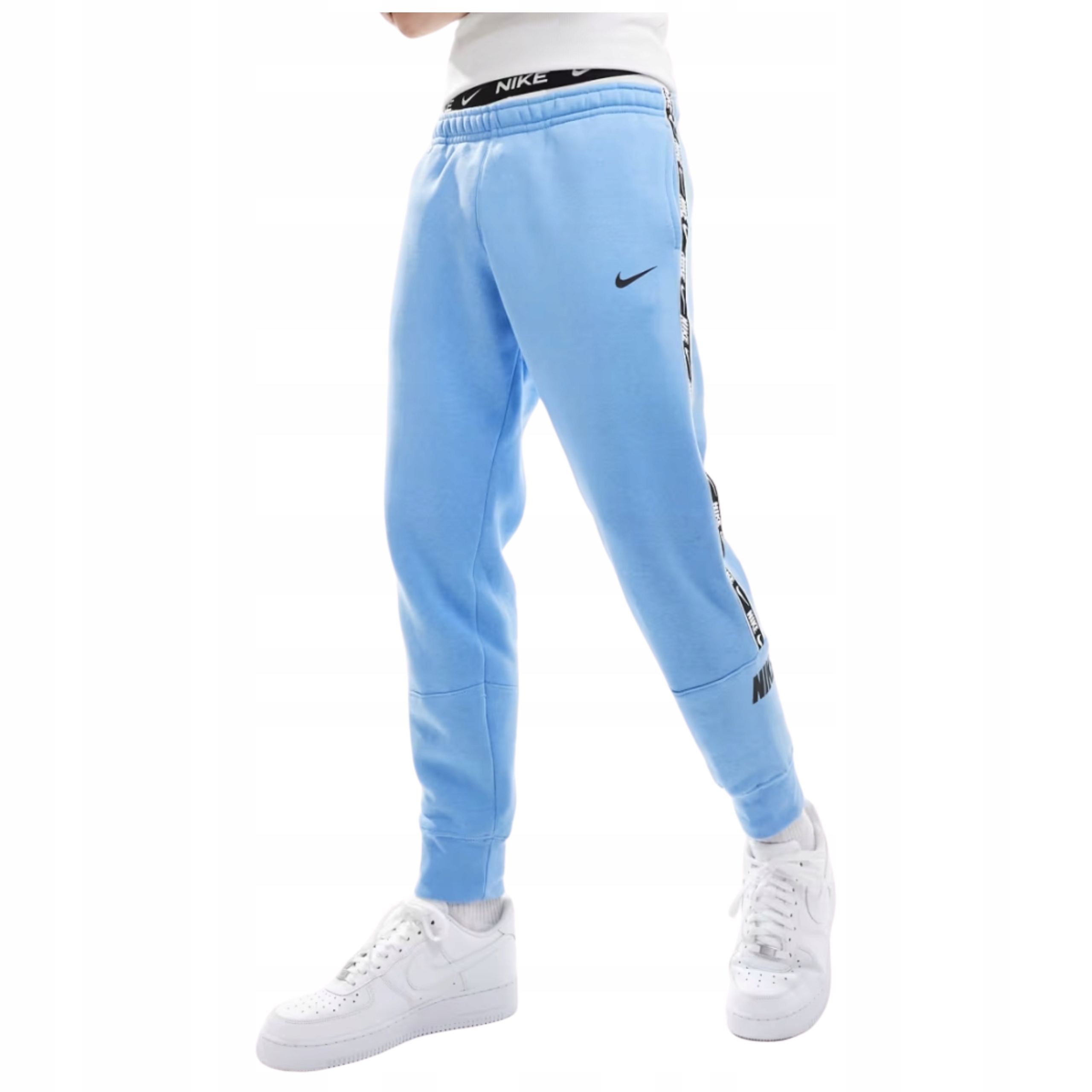 Nike Ciepłe spodnie Bawełna dresowe Fleece jogger dresy męskie sportowe