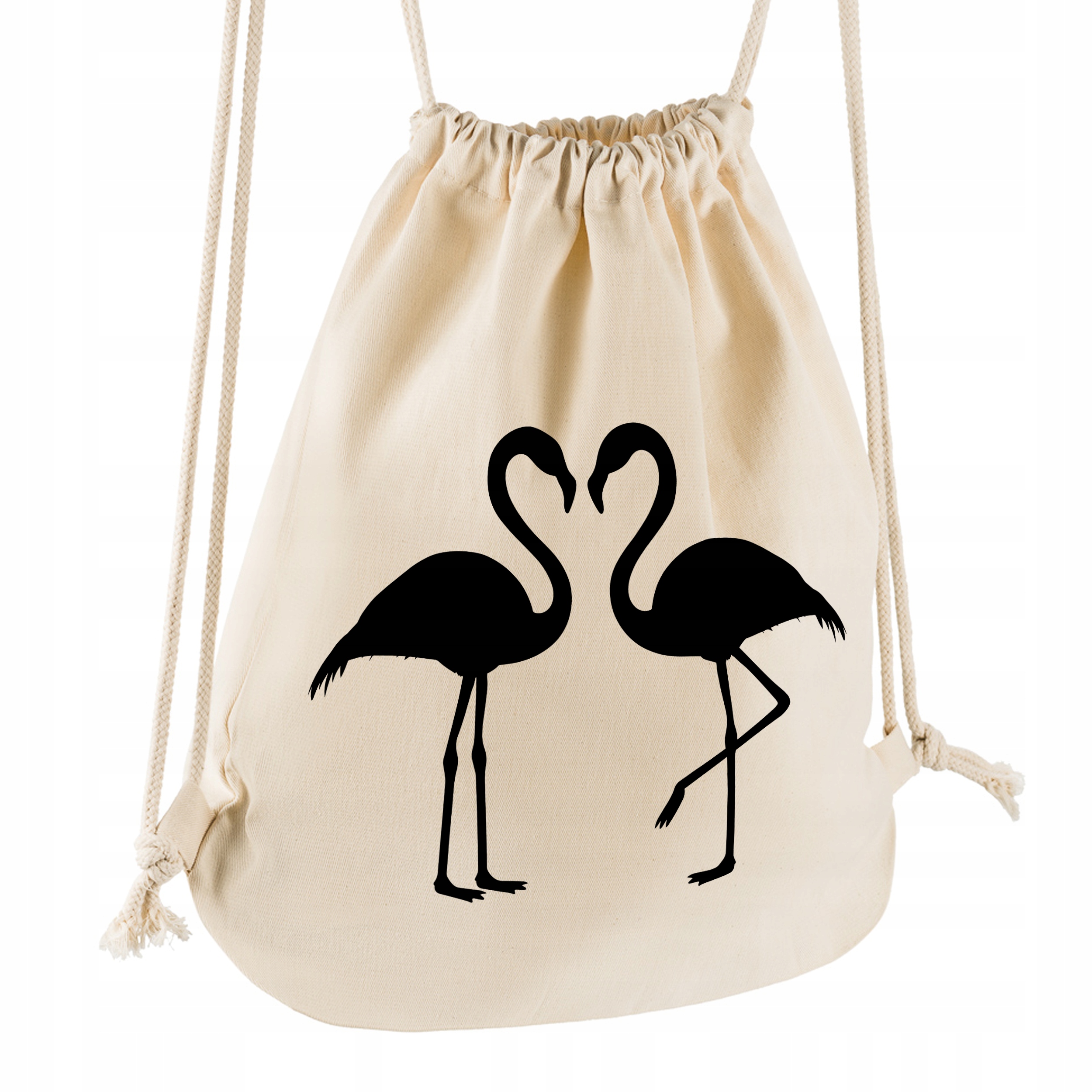 

Flamingi Różne Worek Plecak 100% Bawełna Ecru