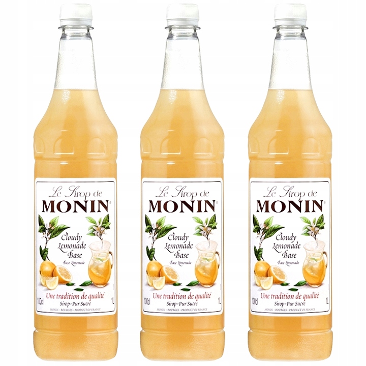 3x Syrop smakowy Monin Cloudy Lemonade Baza do lemoniady 1000 ml