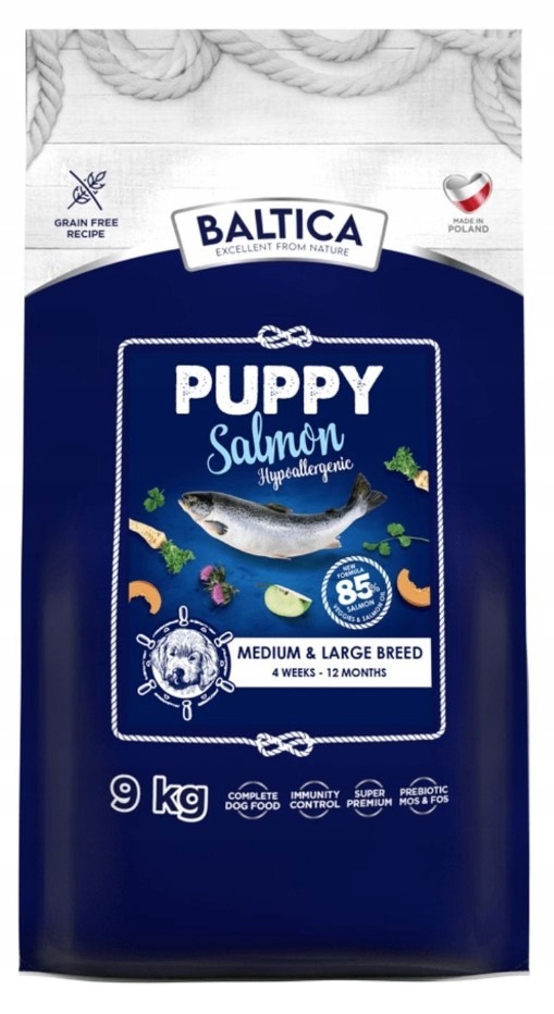Baltica Excellent Puppy Salmon Hypoallergenic M/L 9kg