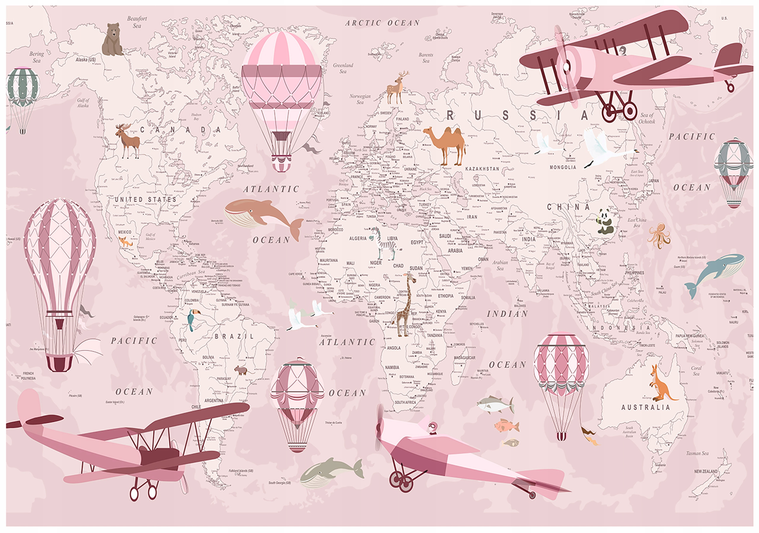 Fototapeta Pro Děti Mapa Světa Tapeta Do Dětského Pokoje 254x184