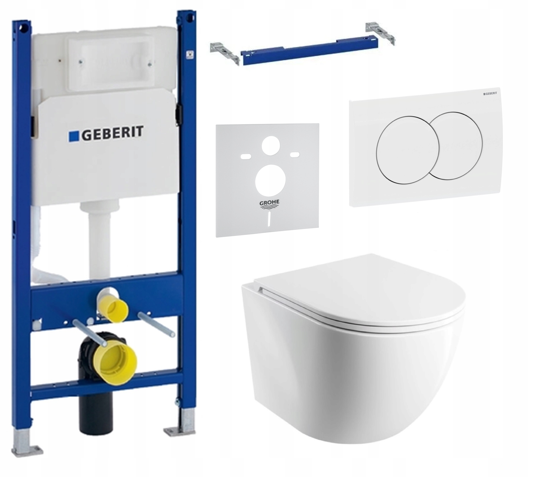Zestaw Wc podtynkowy Geberit miska Wc Omnires Rimless przycisk (7w1)
