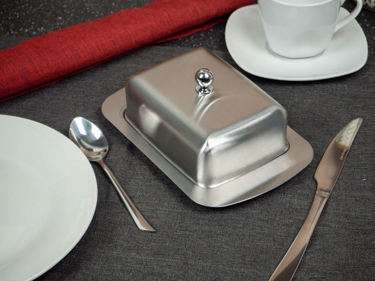 MASELNICZKA POJEMNIK MASŁO MASELNICA STAL SATYNOWA Marka Kinghoff