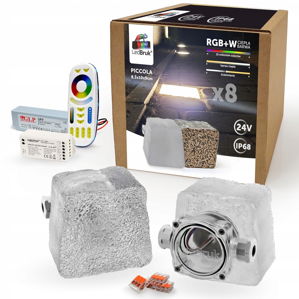 8x Kostka Brukowa LED LedBruk Piccola-A RGBW BC