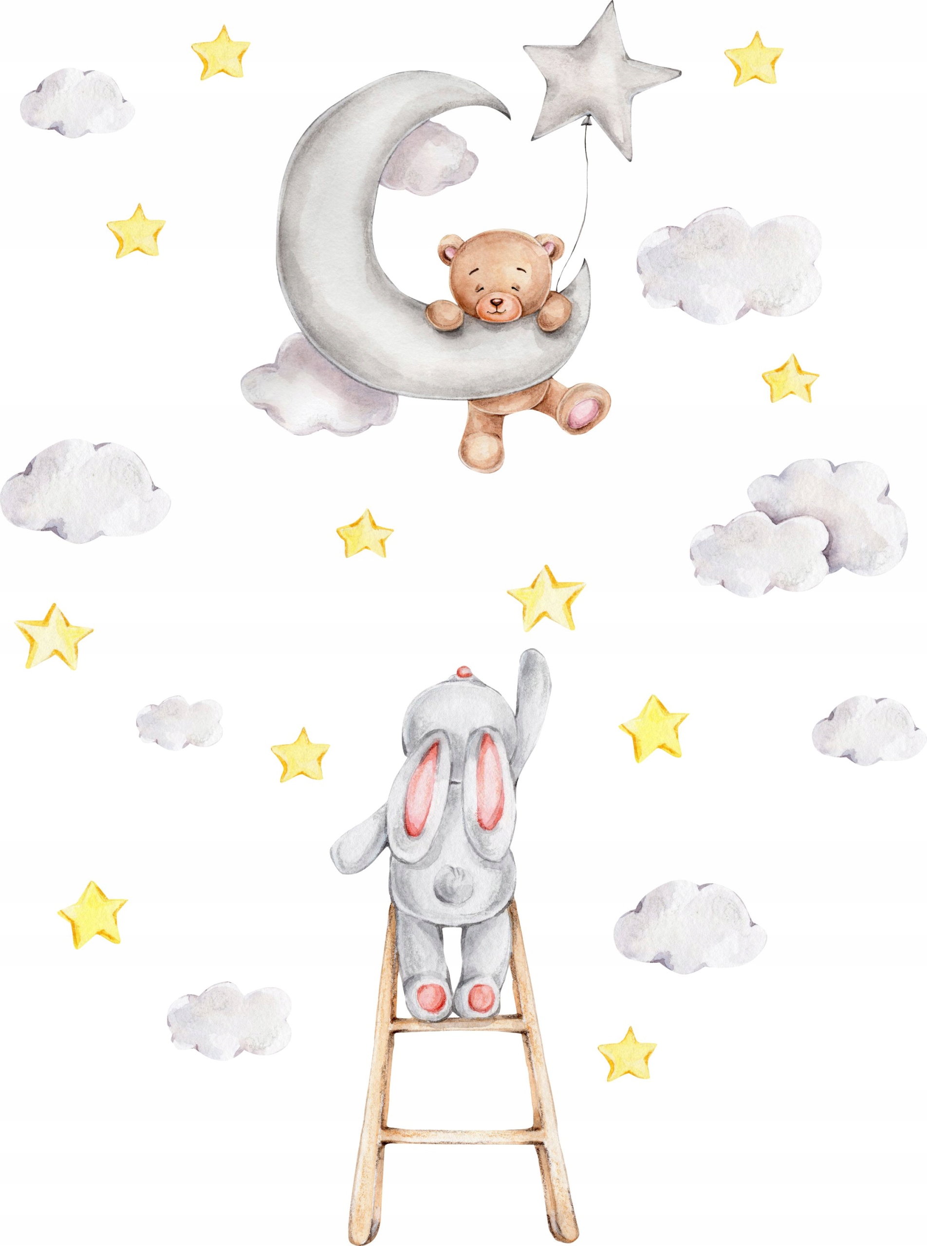 

Naklejki ścienne dla dzieci Miś Królik D307 150cm