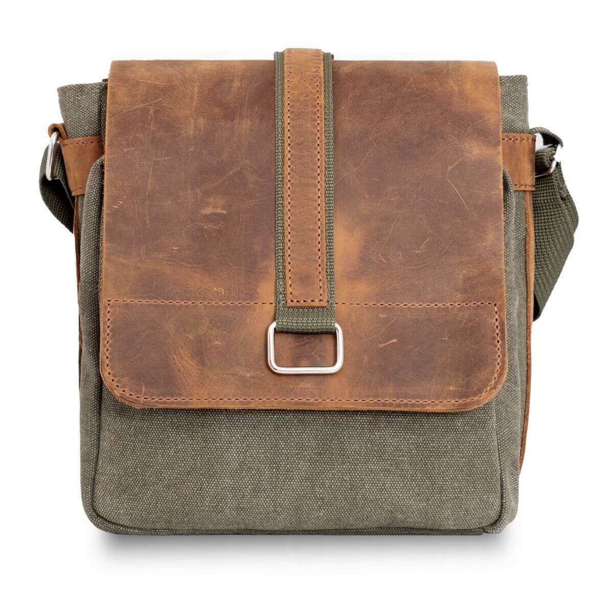 Pánská taška přes rameno Vintage kožená Canvas Belveder BV15KNZ