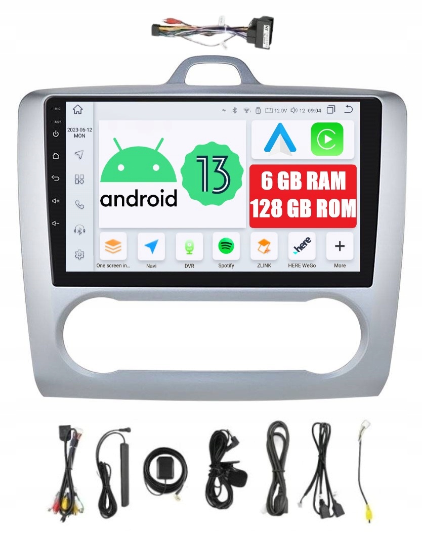Rádio 2DIN Navigácia Android Ford Focus MK2 2 II 6/128 Gb Dsp Carplay Lte