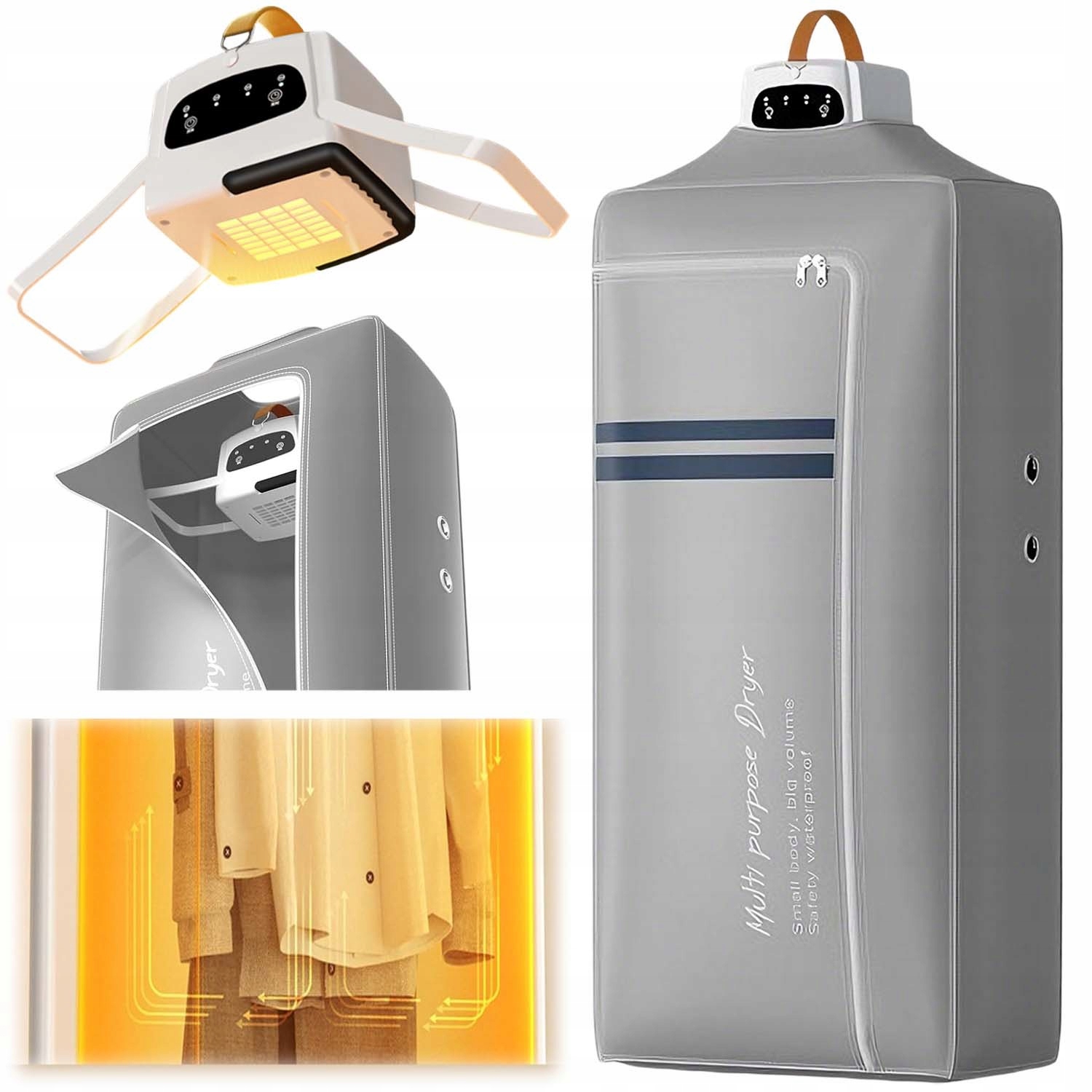 Levně Elektrická Sušák Prádla 600W Přenosná Skládací Uv 4-RYCHLOSTNÍ Časovač