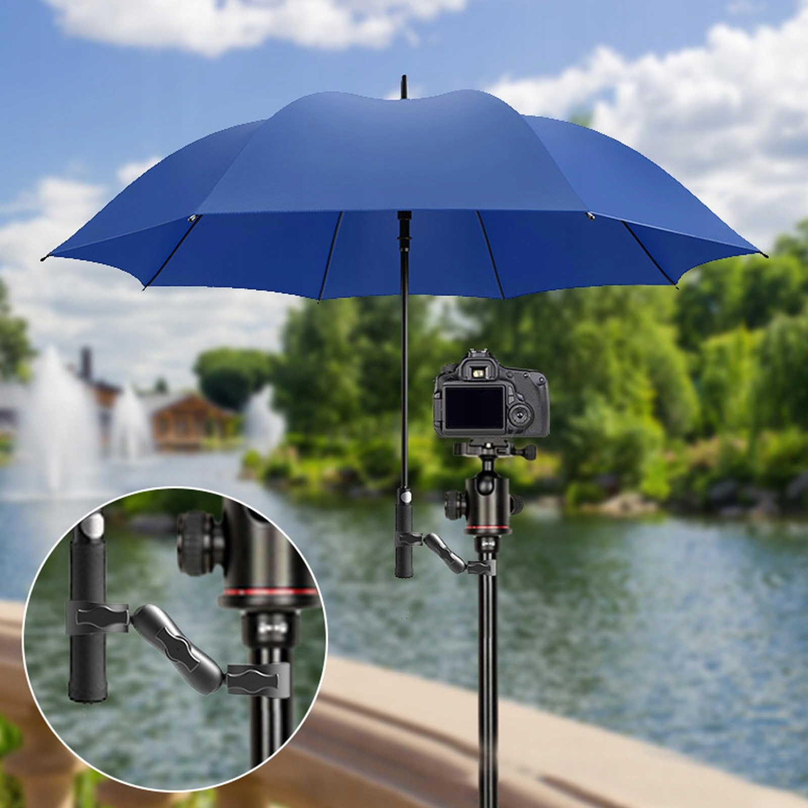 JINLAILI Uchwyt Kamery Dwie Klamry 360° Głowica do Gopro Rower 9CM — miniatura 5