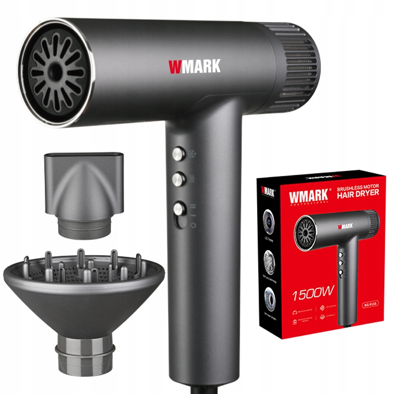 Wmark NG-9118 Suszarka kompaktowa do włosów silnik cyfrowy 105000 obr/min