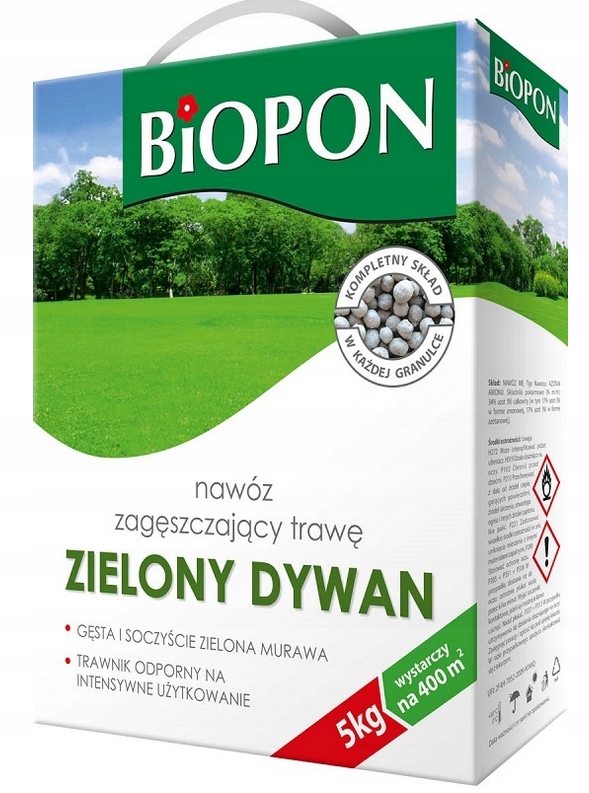 

Biopon zielony dywan nawóz zagęszczający trawę 5kg