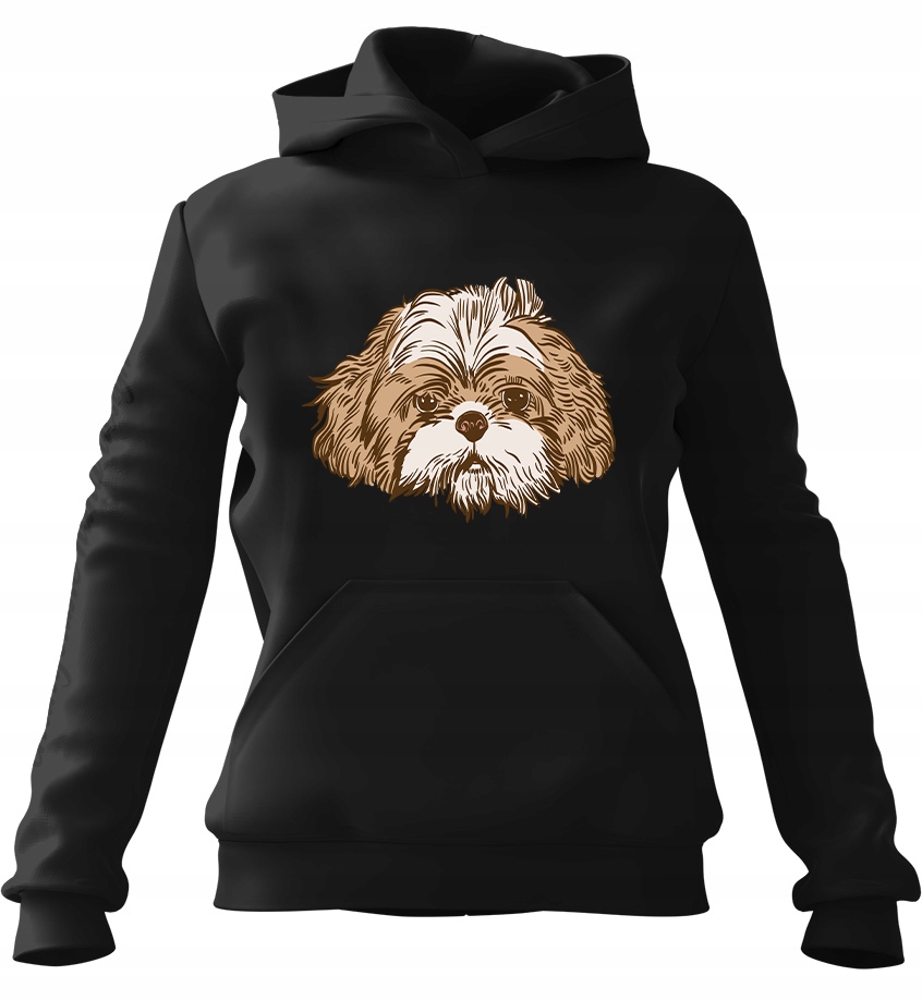 pánská mikina s kapucí Pes Shihtzu Černá Xs Pro něj Chlapa Manžela Chlapec