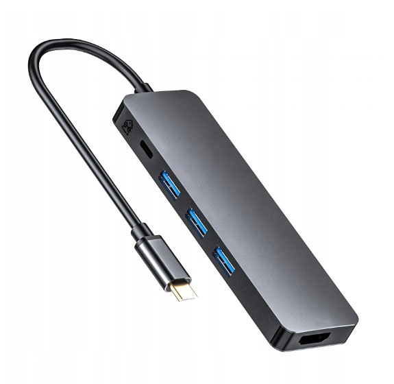 ADAPTER USB C HUB MACBOOK AIR PRO M1 M2 M3 HDMI USB 5w1 STACJA DOKUJĄCA PD Sklep, Opinie, Cena
