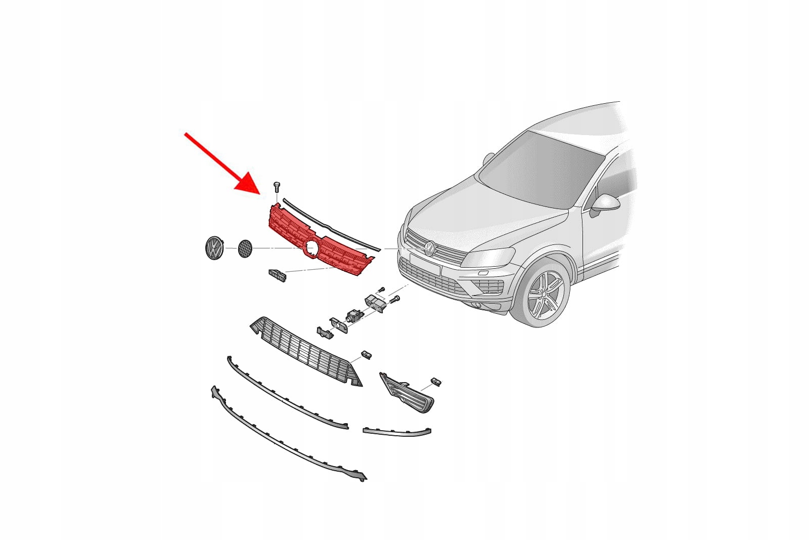 VW TOUAREG 7L GRILL ATRAPA 7L6853601 za 275 zł z Dynów - Allegro