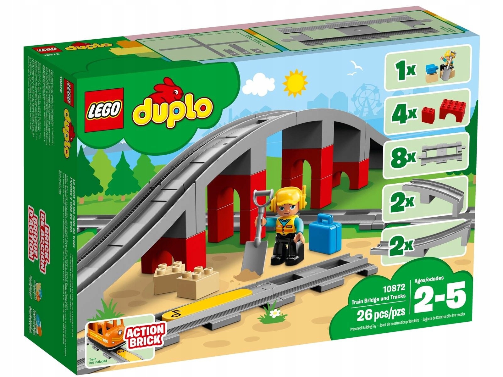 Lego Duplo Tory kolejowe i wiadukt 10872