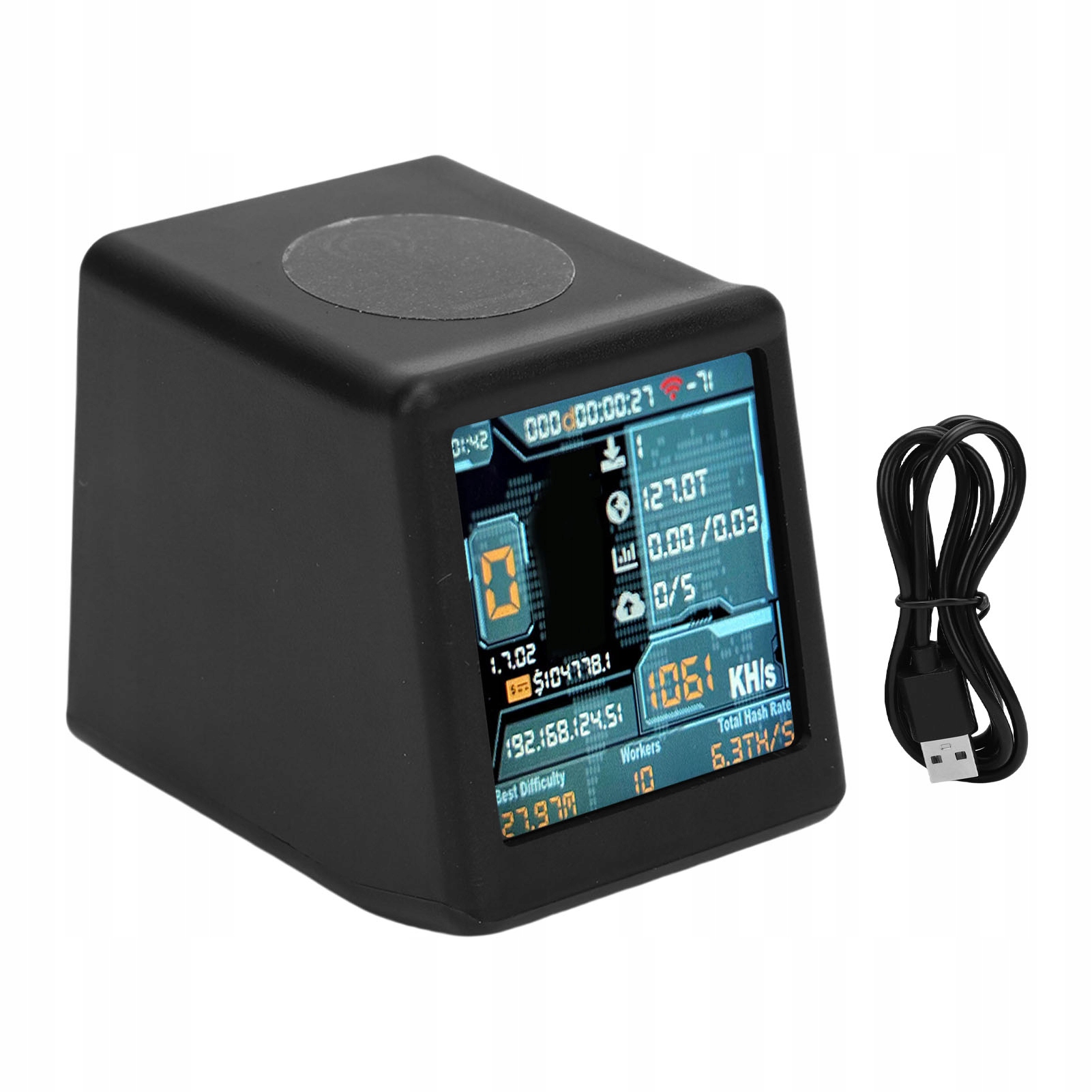 Miner Bitcoin Solo, 1060 KH/s, displej 1.54", černý