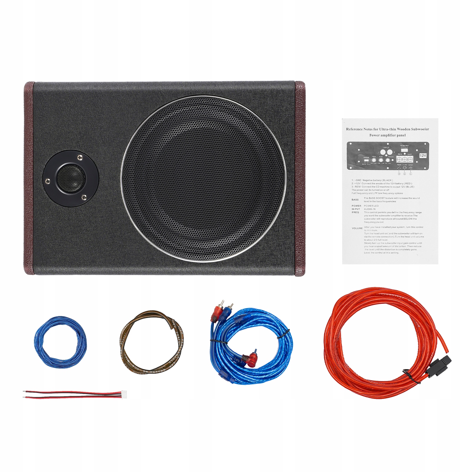 Автомобильный сабвуфер 8 дюймов 600 Вт с кабелем