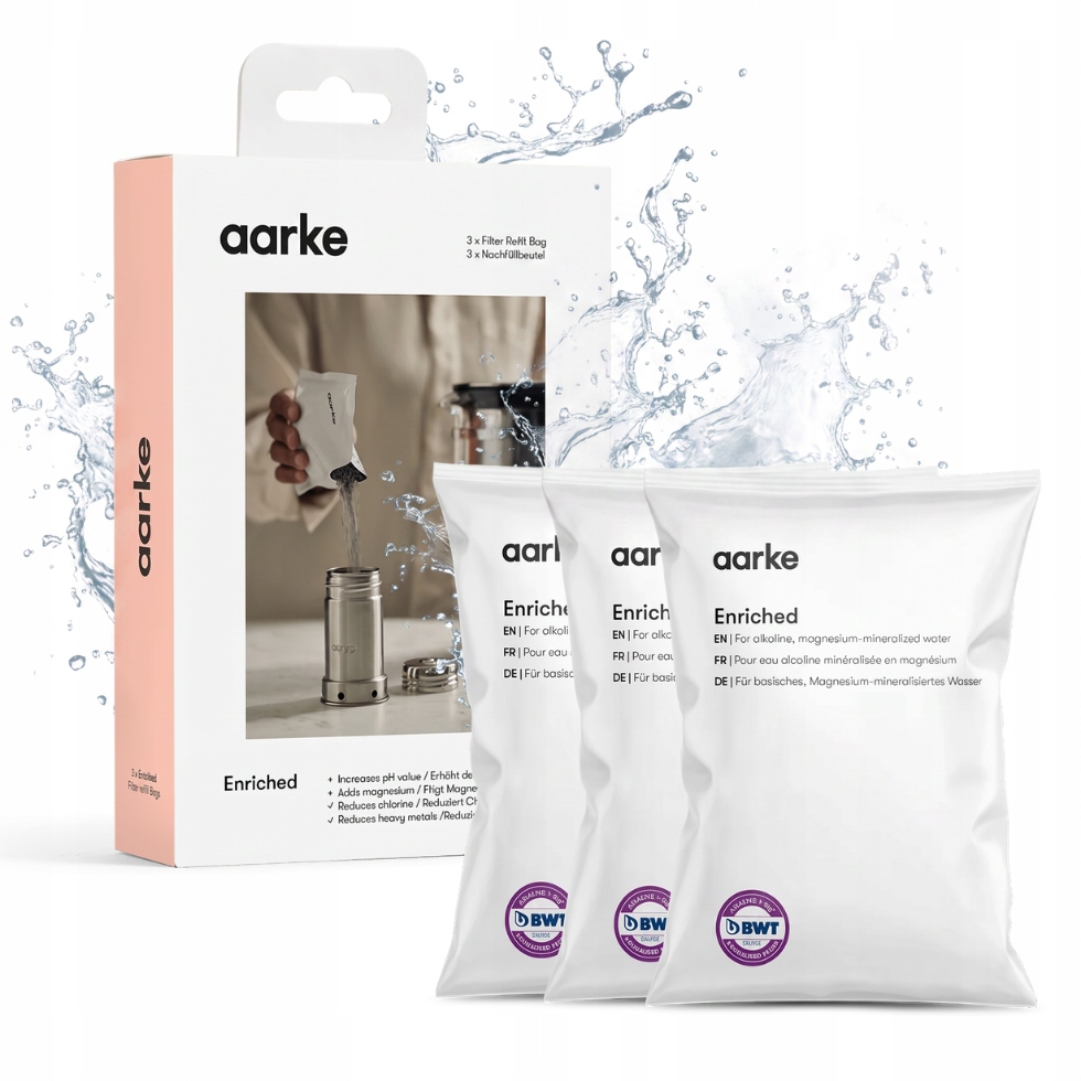 Granulki filtrujące do dzbanka Aarke Enriched Alkaline z magnezem 3szt.