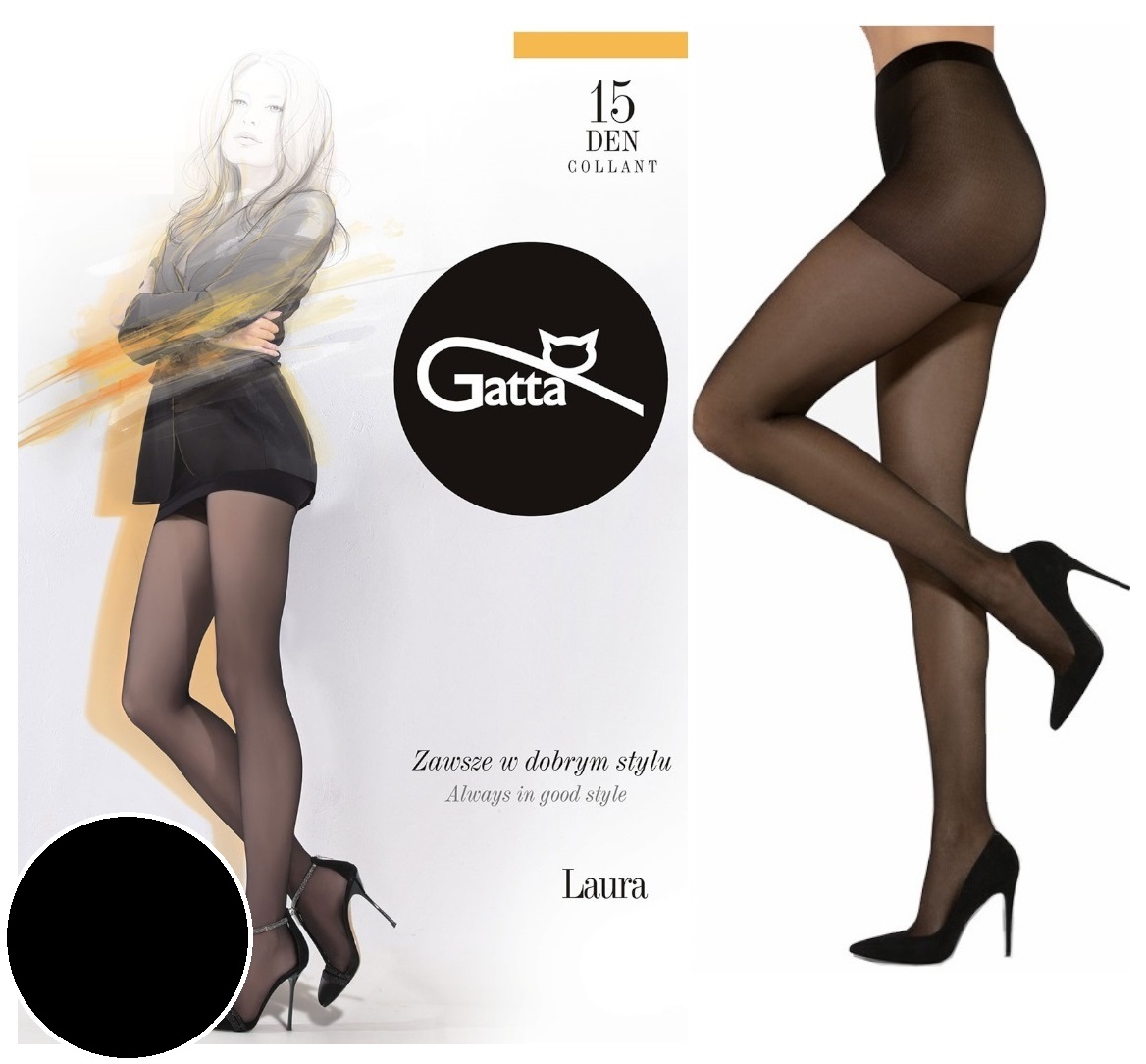 

Rajstopy Gatta Laura 15 den lycra, Nero 3-M