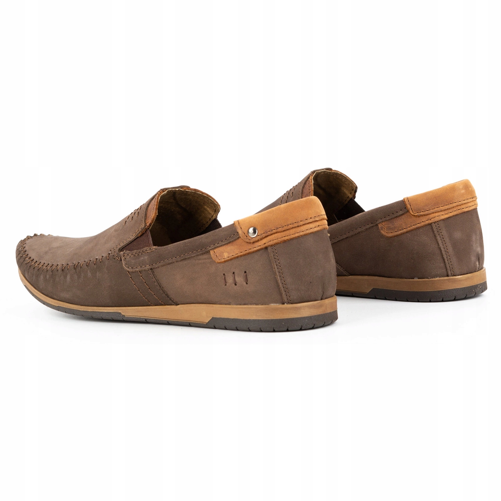 Mokasyny męskie skórzane 876 brązowe 42 Rozmiar 42