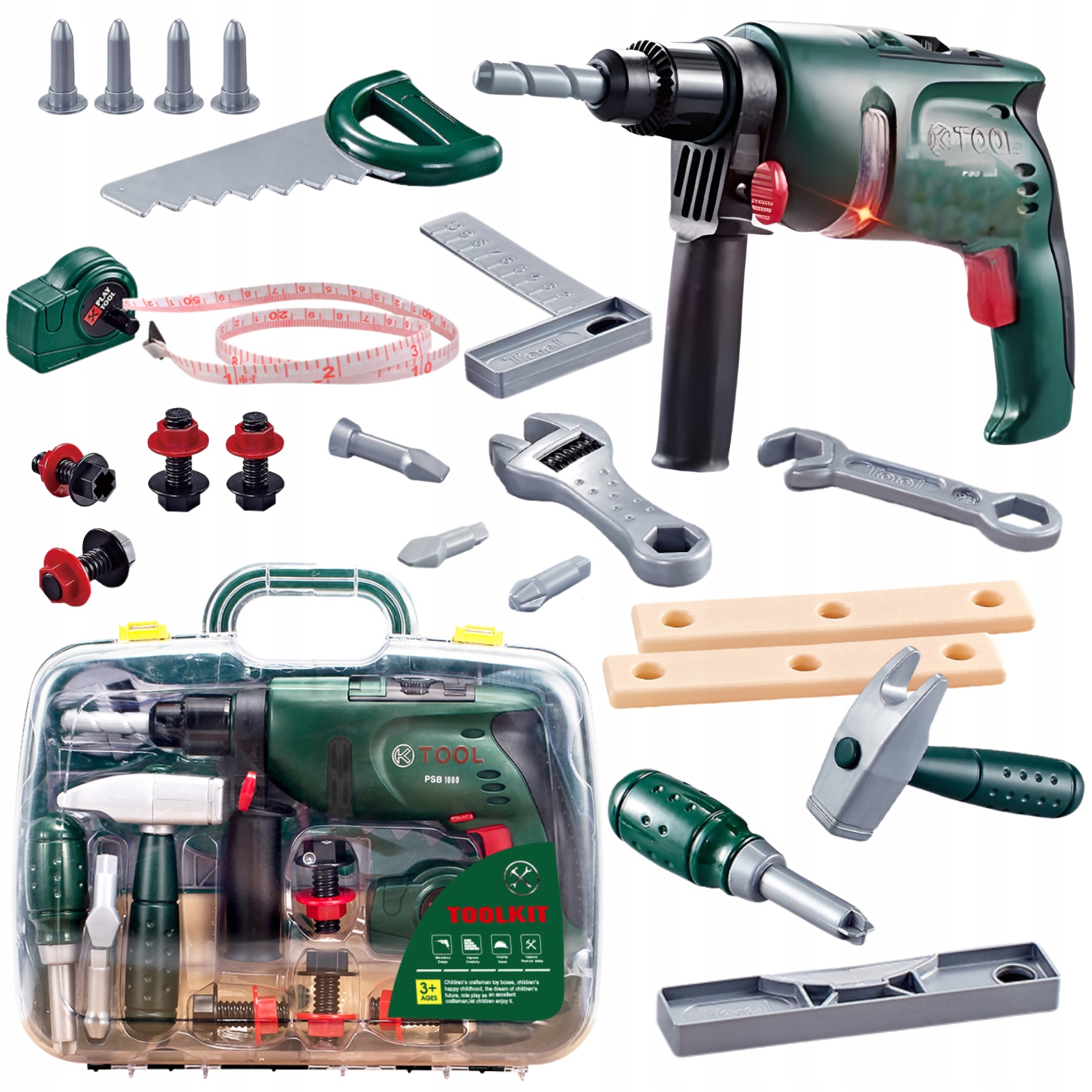 ZESTAW NARZĘDZI W WALIZCE DLA DZIECI WIERTARKA EFEKTY ZESTAW MAJSTERKOWICZA Seria 01
