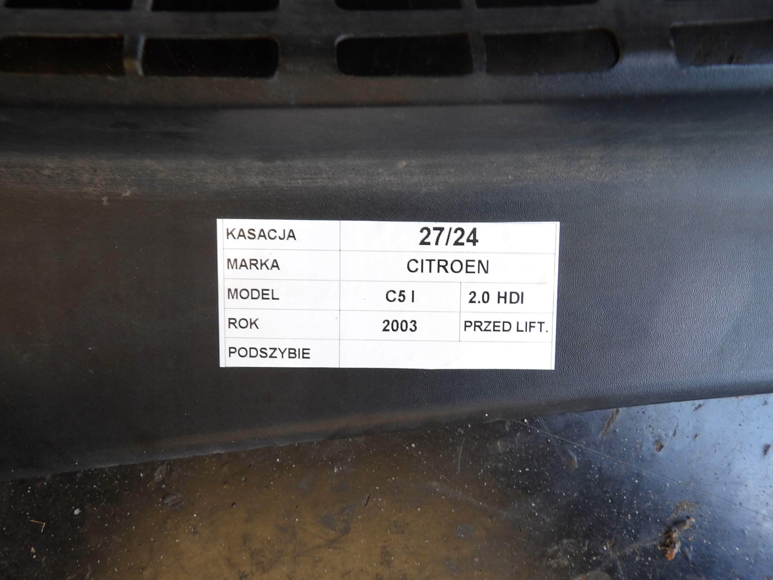 Citroen C5 a torpédo 2,0hdi 9627884177