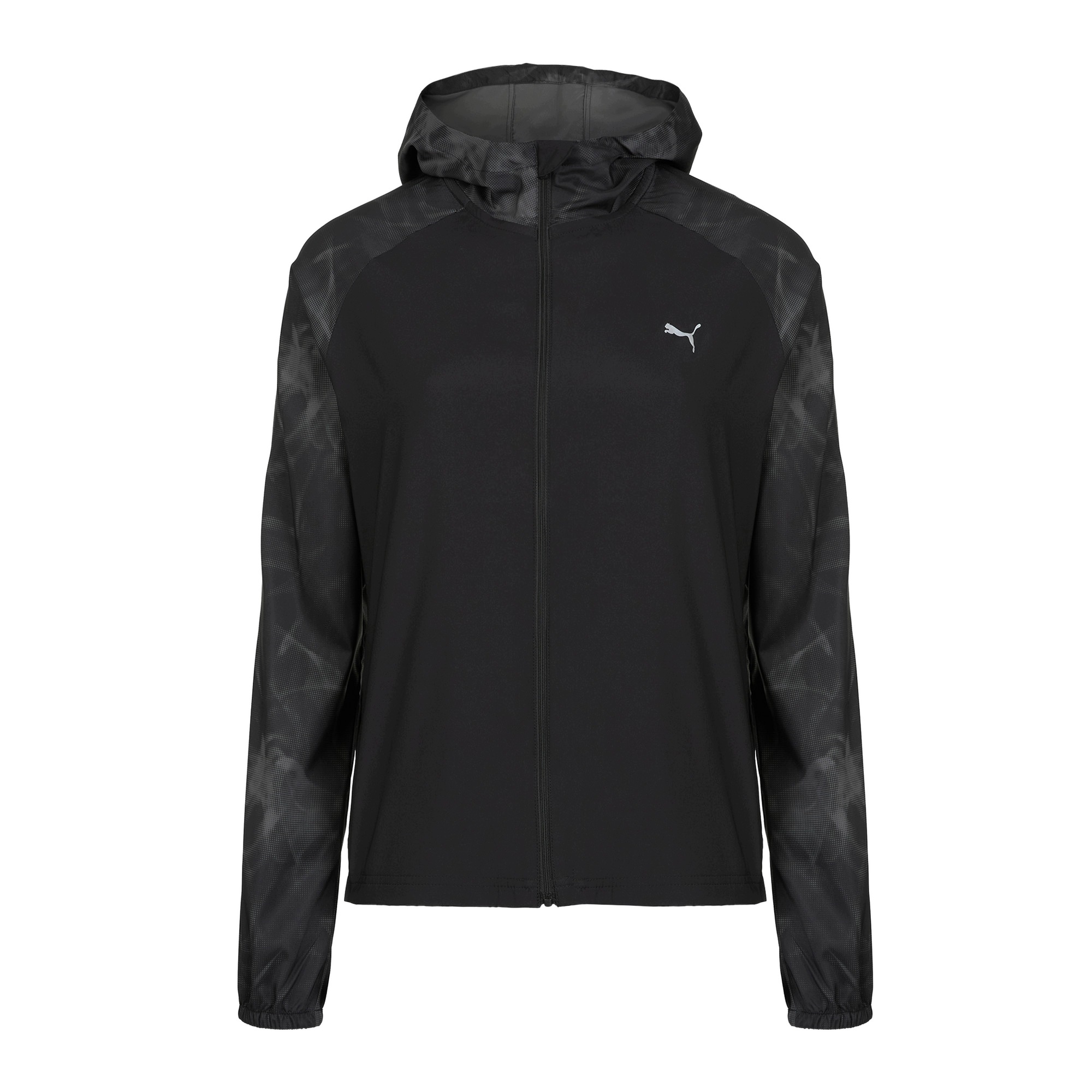 Kurtka do biegania damska Puma Run Aop Favorite Woven black/grey