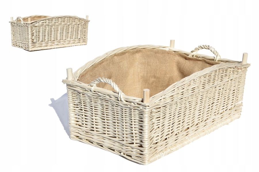 Koš na palivové dřevo do krbu Velký obšitý 60 cm