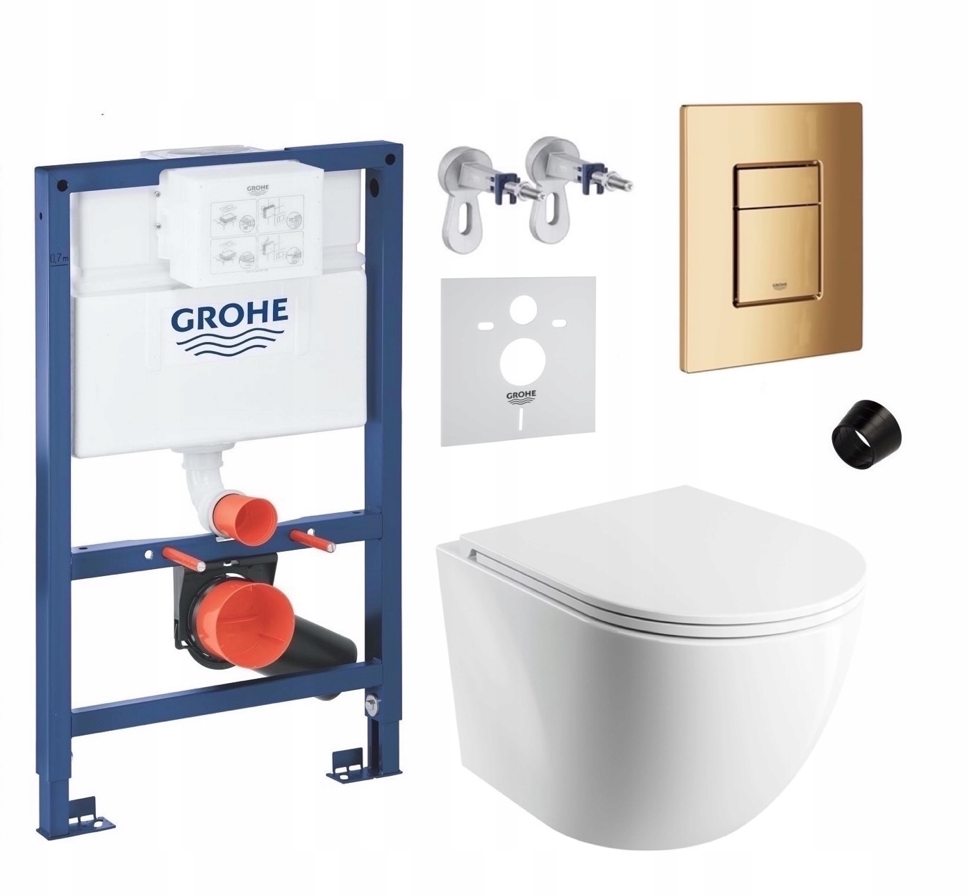 7v1 Podomietková Wc Súprava Stelaz Grohe 820 mm Wc Miska Omnires Tlačidlo