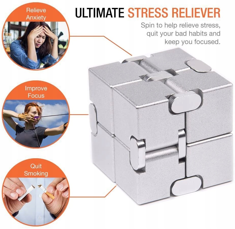 Infinity Cube Antystresowa kostka metalowa - srebrna EAN (GTIN) 0731093448232