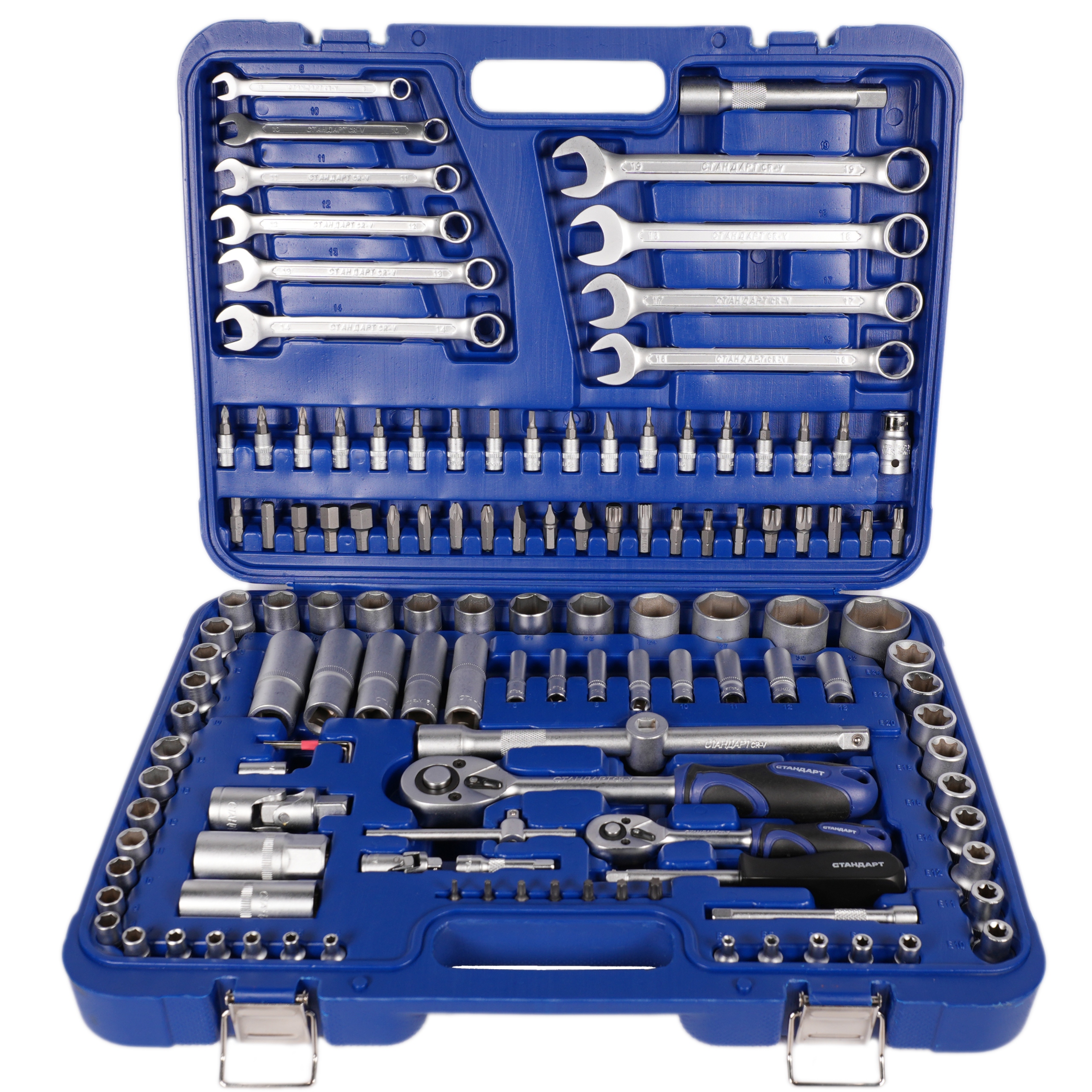 Sada Náradia Kľúčov 130 Ks 1/4" 1/2" Nástavec Bitov Hrkálok