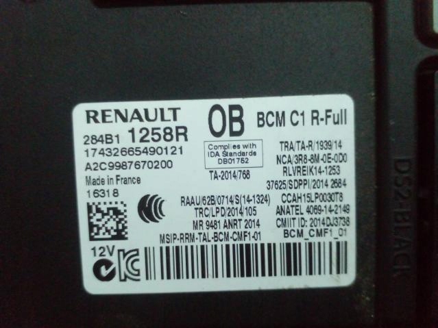 modulo BCM RENAULT MEGANE III 284B1258R