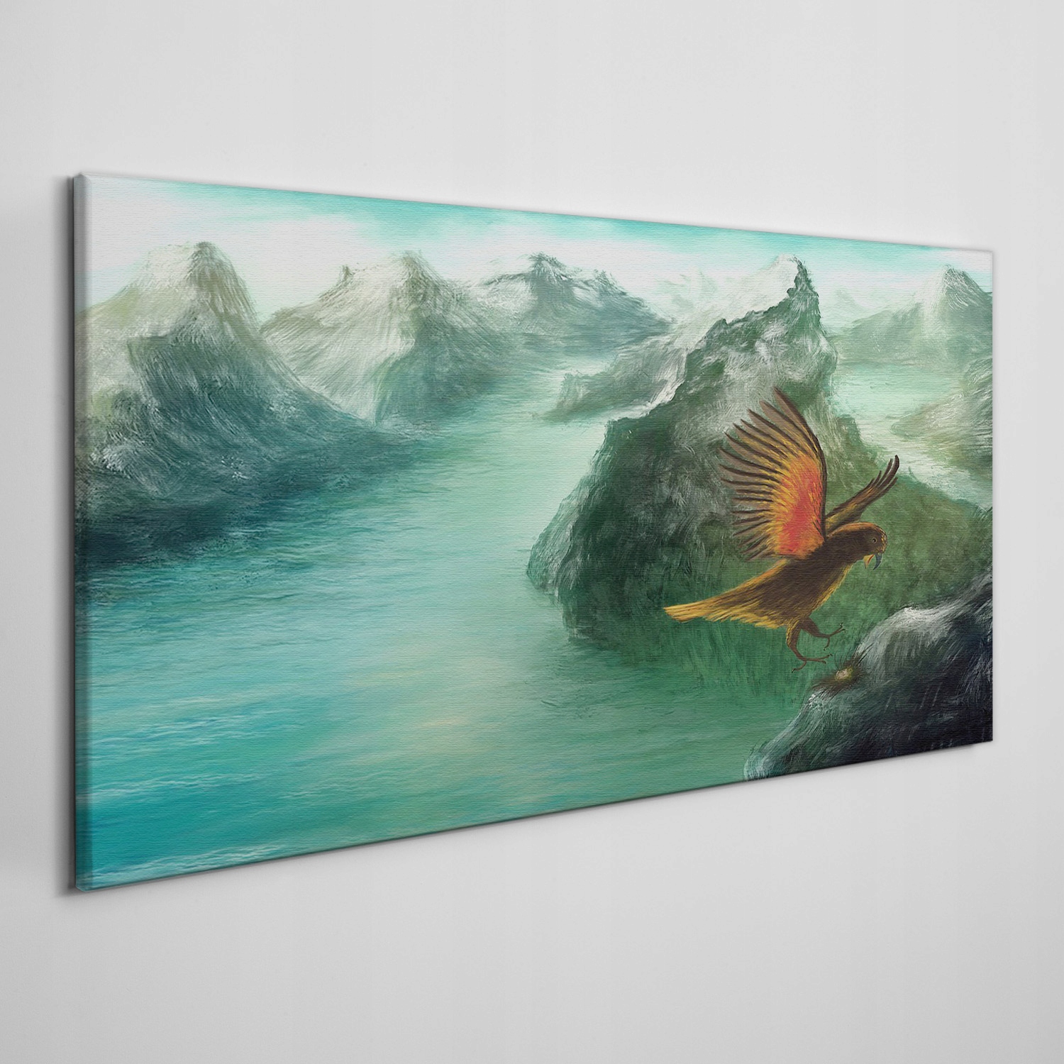 

Obraz płótno Malarstwo góry zwierzę ptak 100x50 cm