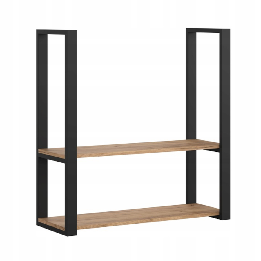 Závěsná stropní police Loft Černá Kovová 90 cm na knihy Dub Craft