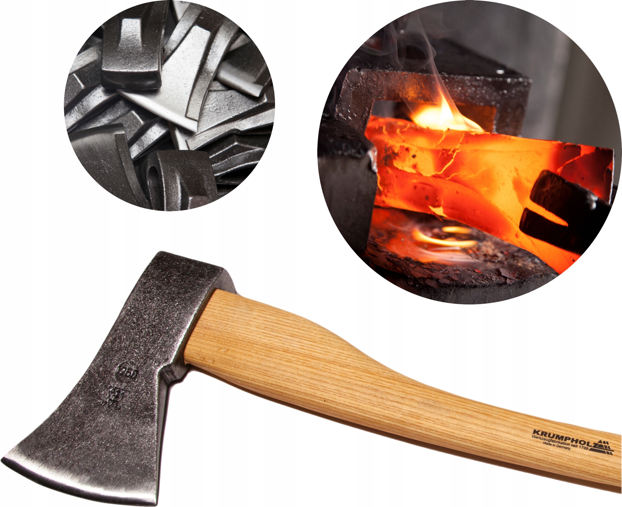Lesná sekera Krumpholz 1,6 kg s kostkovaným jaseňovým štýlom 0512