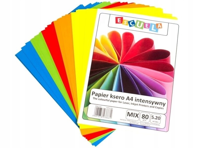 Papier Ksero A4 ESCUELA MIX intesywny a100