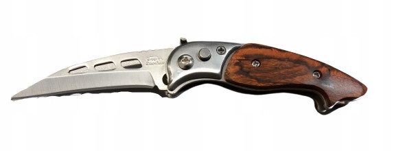 

Nóż scyzoryk boczny sprężynowy drewno 14,5 cm