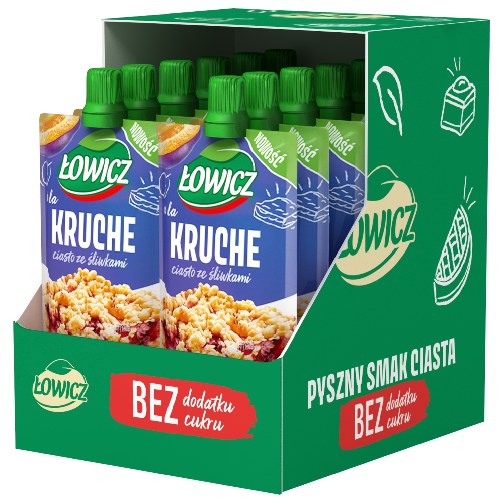 Levně 2x Łowicz dezert a'la křehké švestkové těsto 12x100g