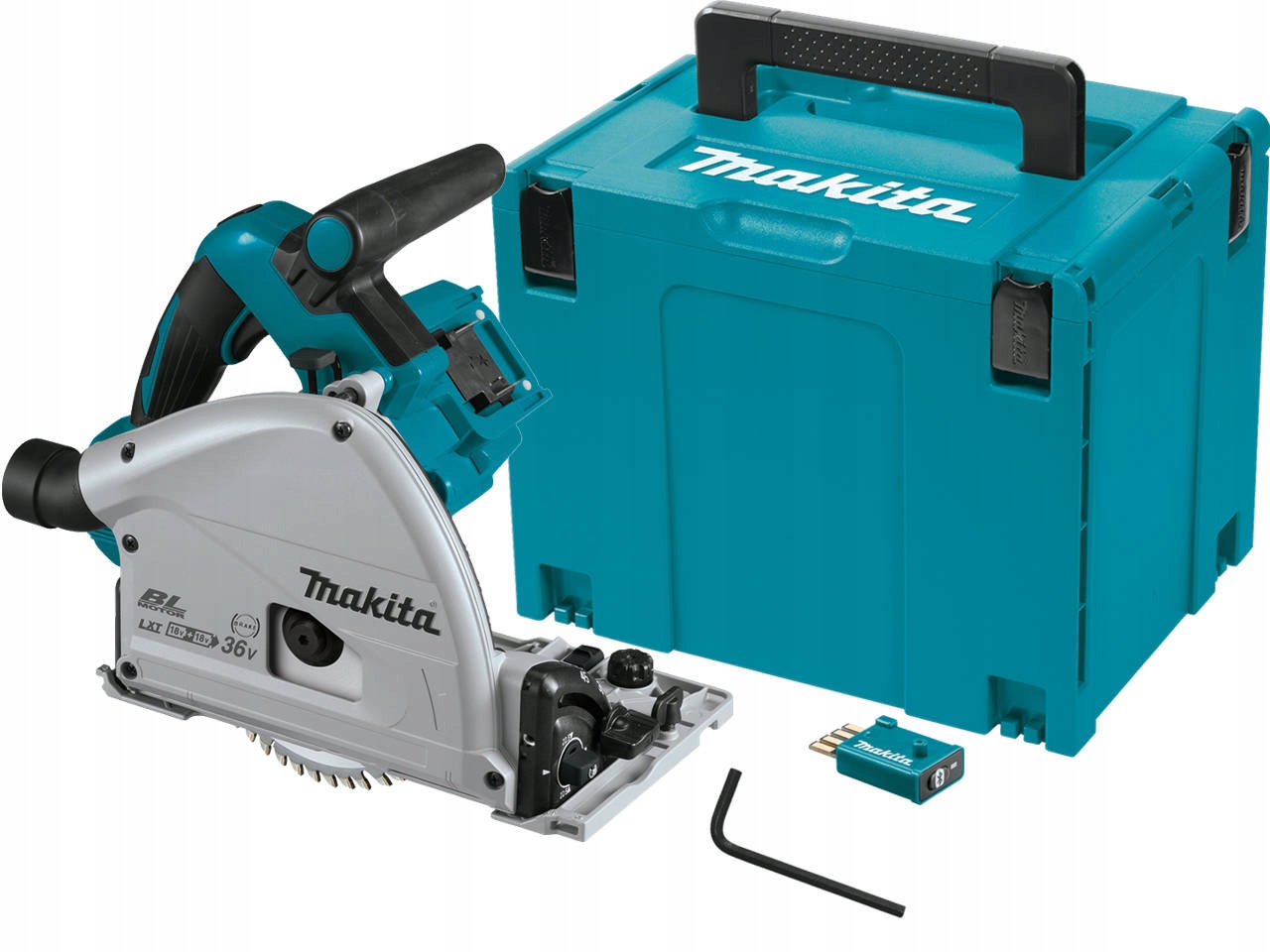 Makita Pilarka tarczowa zagłębiarka 2x18V moduł Aws Bluetooth DSP601ZJU
