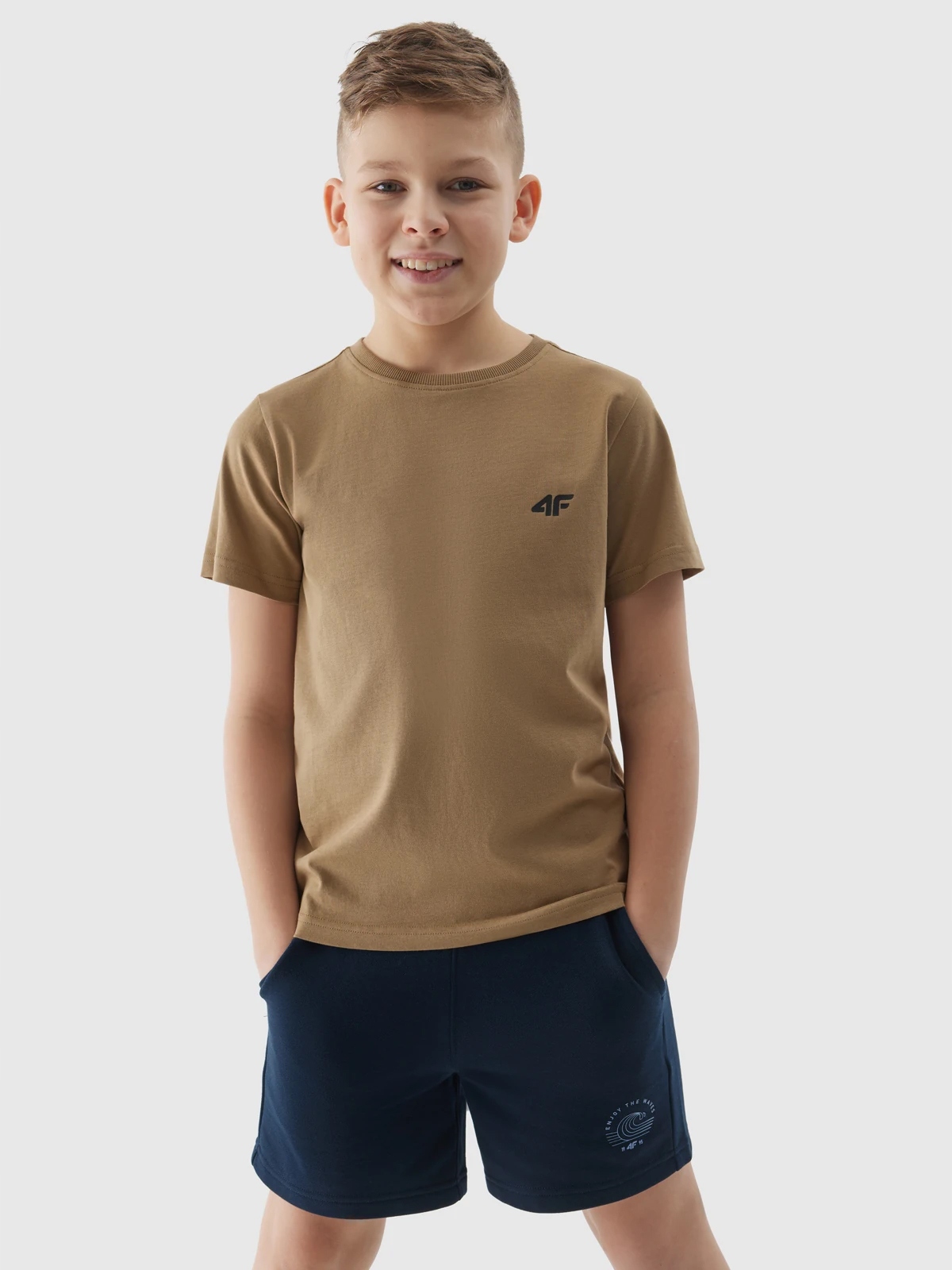 T-SHIRT CHŁOPIĘCY 4F GŁADKI KOSZULKA DZIECIĘCA BASIC SS24 Marka 4F