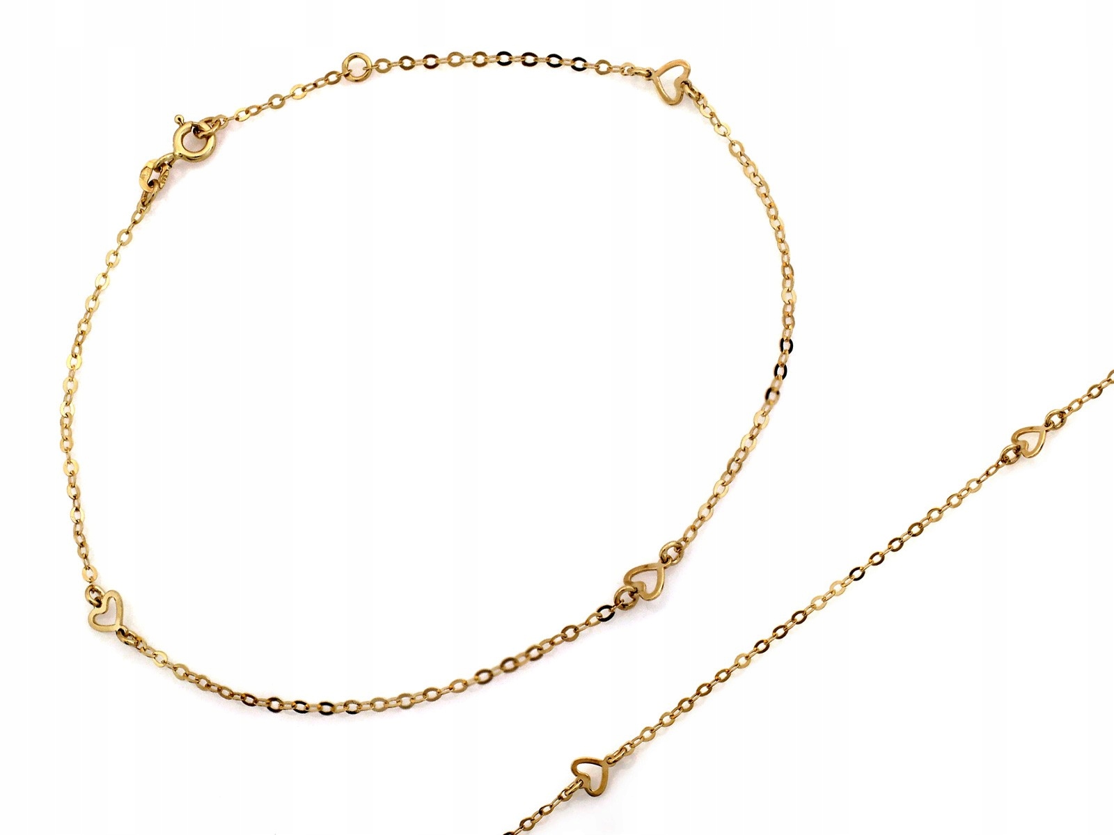 Zlatý náramek 585 s lesklým srdíčkem, značkový