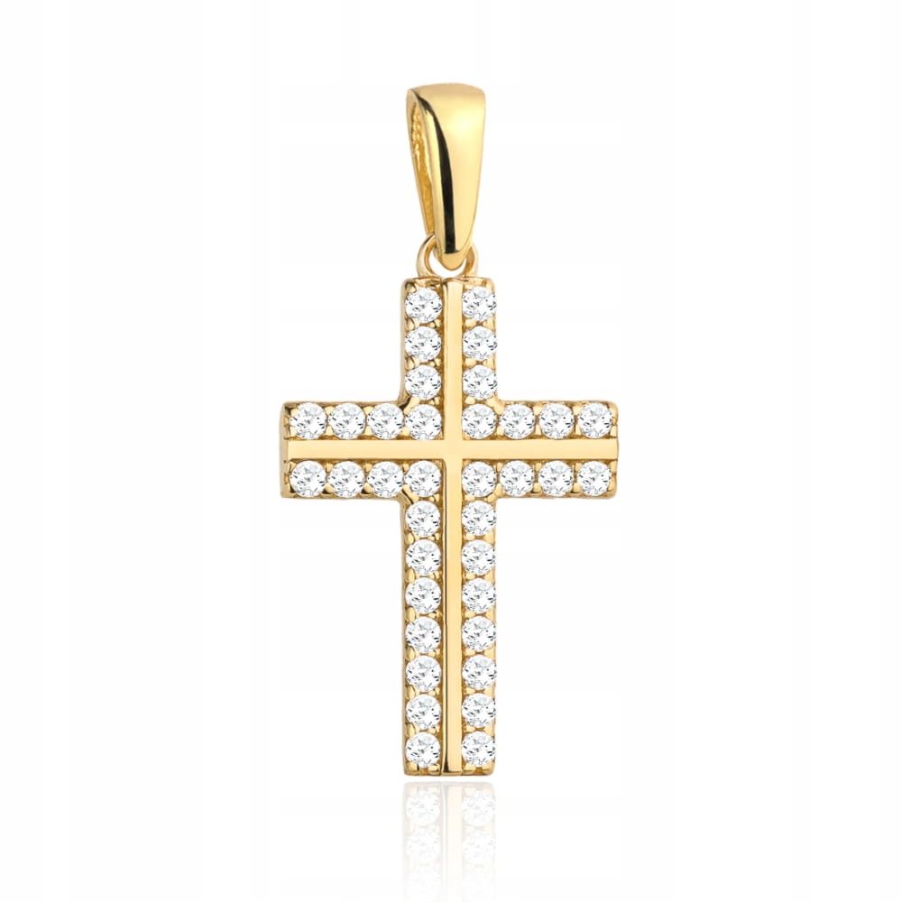 Zlatý křížek 585 s zirkony 1.05 g Ideální na památku křtu/svatého přijímání
