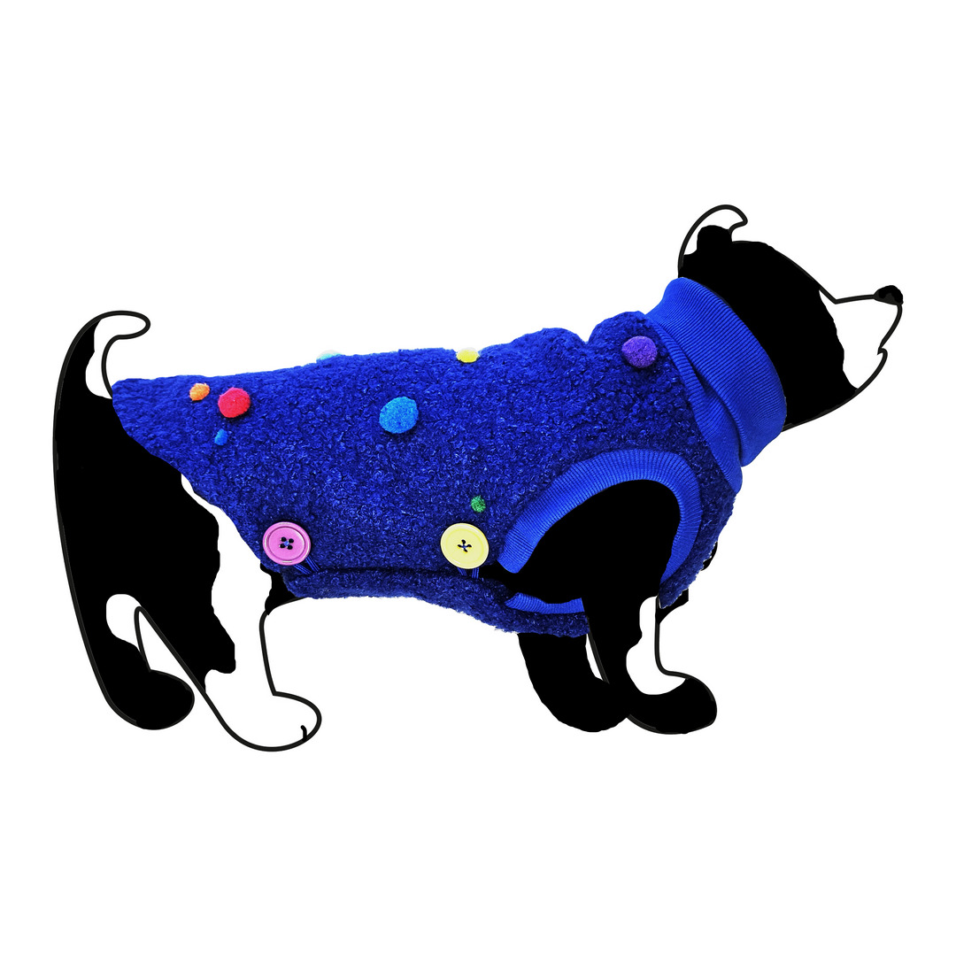 Levně Svetr pro psa velikost M chrpový