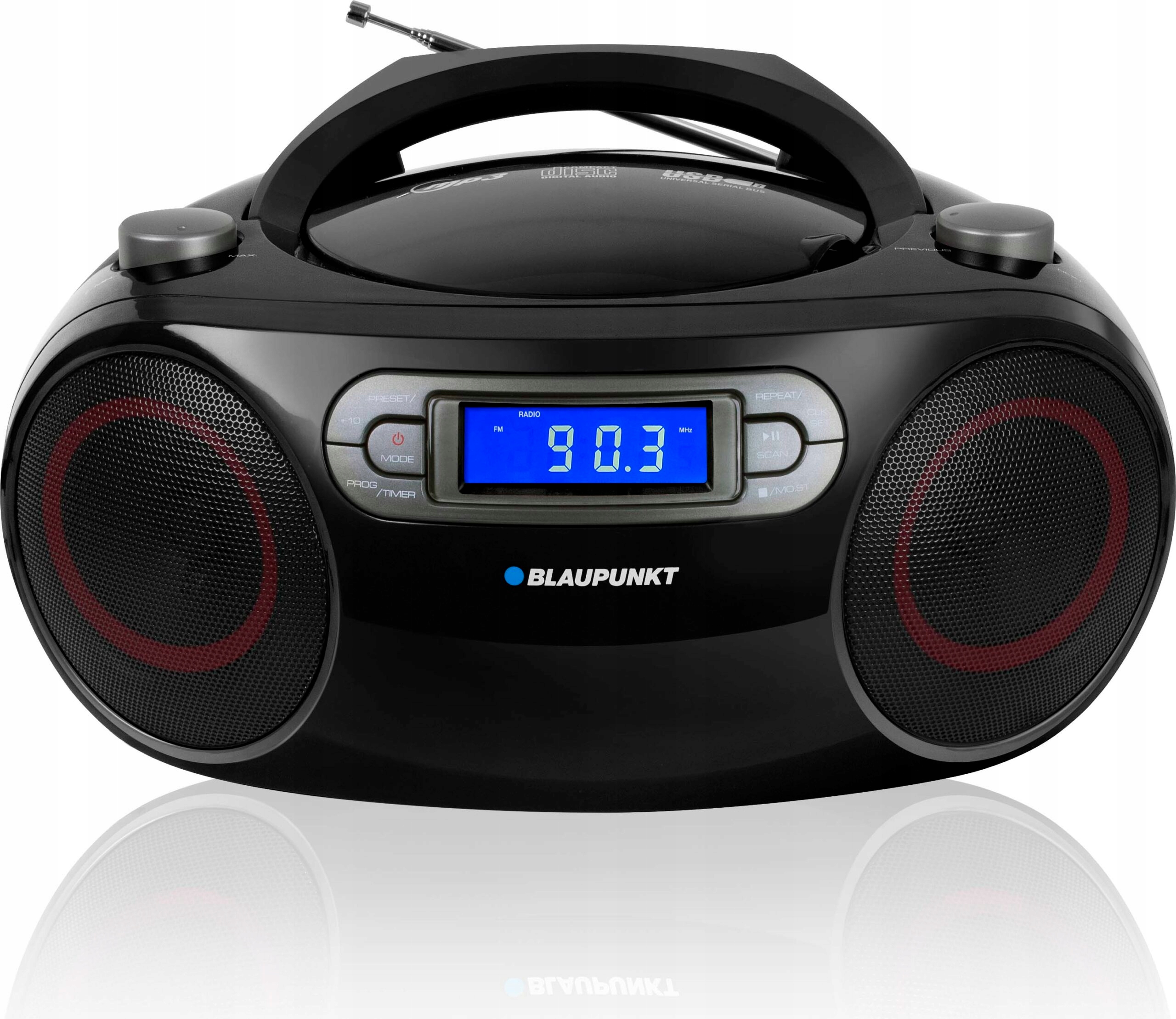 Blaupunkt BB18BK Boombox prenosné rádio Aux MP3 Usb CD Fm rádio (čierne