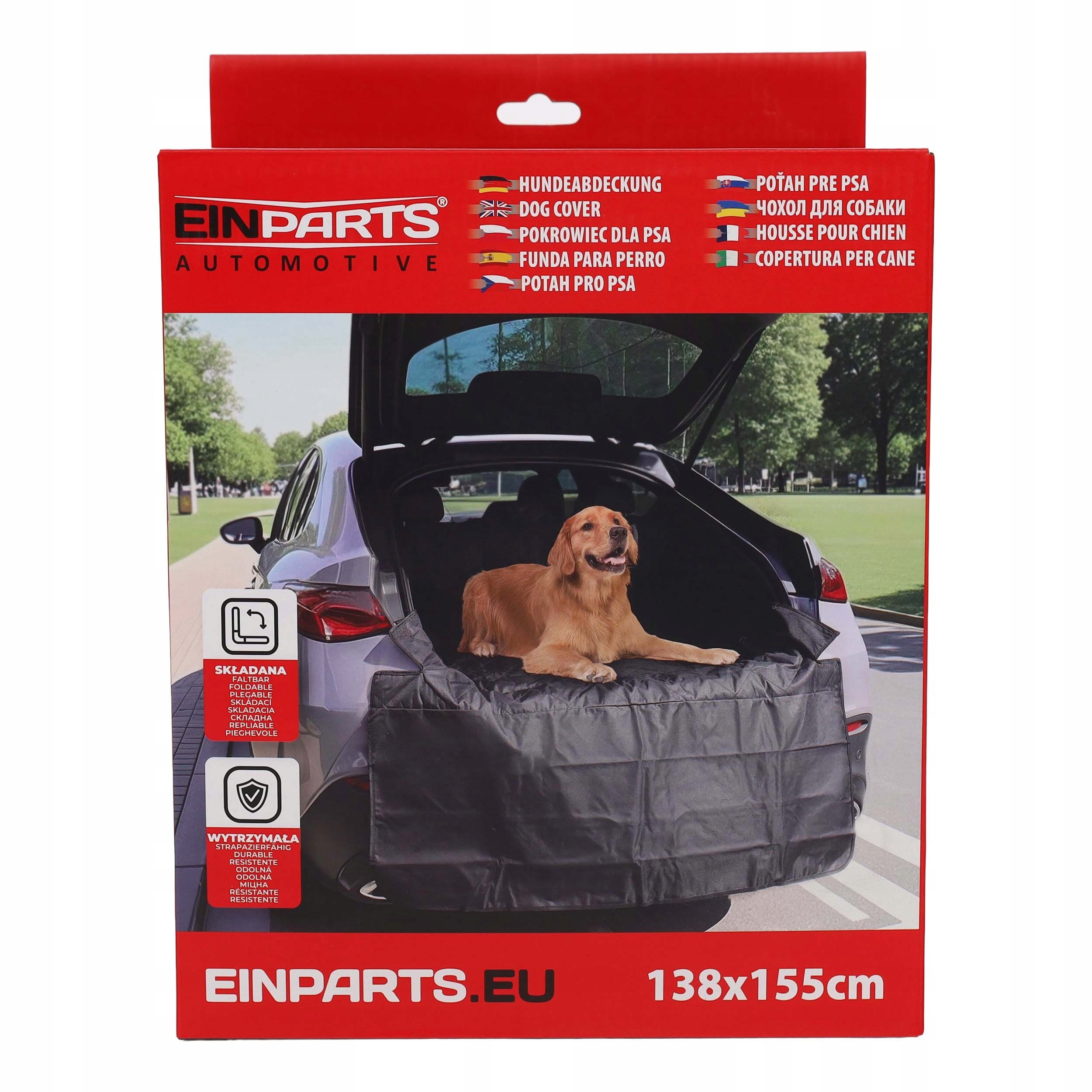 Levně Ochranná podložka do kufru pro psa, 138 × 155 cm (+ zástěra 45 cm) vodoodp