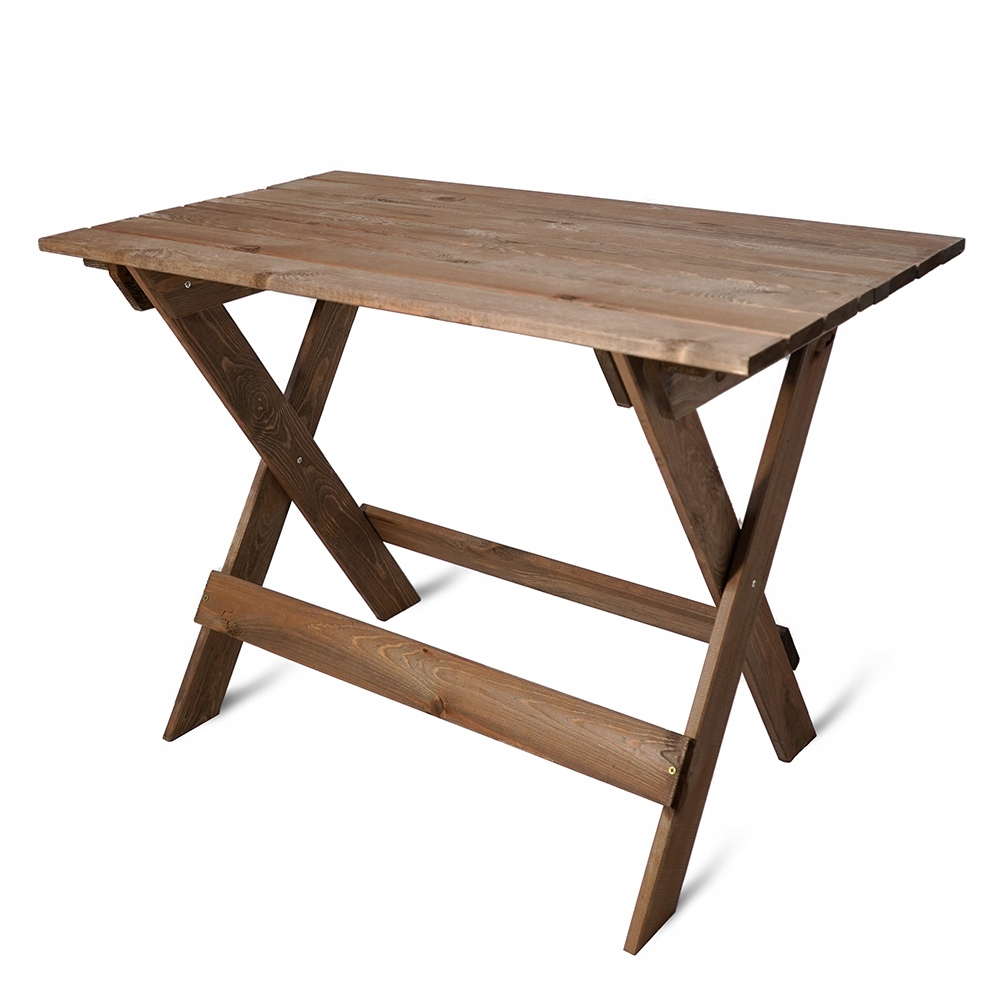 Skládací Dřevěný Zahradní Stůl Na Terasa Balkon Borovicový Ořech 105x60x73