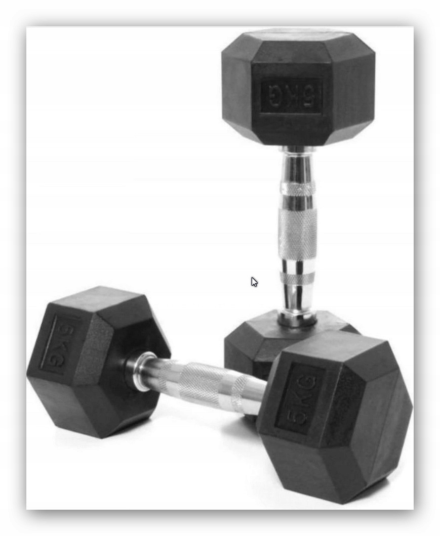 HANTLE DUMBBELL CIĘŻARKI 2 x 7,5 kg POWLEKANE GUMĄ Materiał wewnętrzny żeliwo